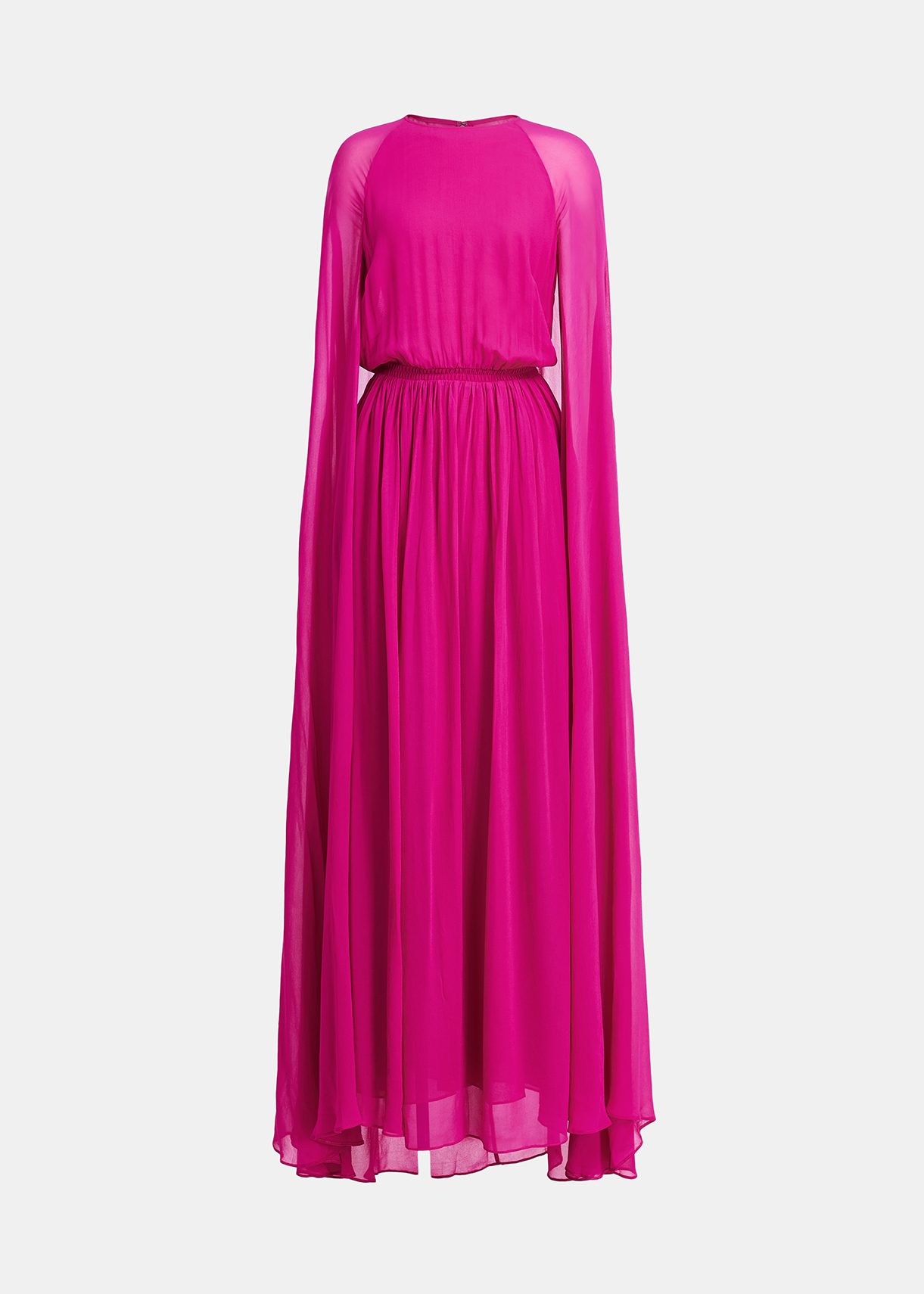 Fuchsia maxi dress with cape-like sleeves - Essentiel Antwerp Germany