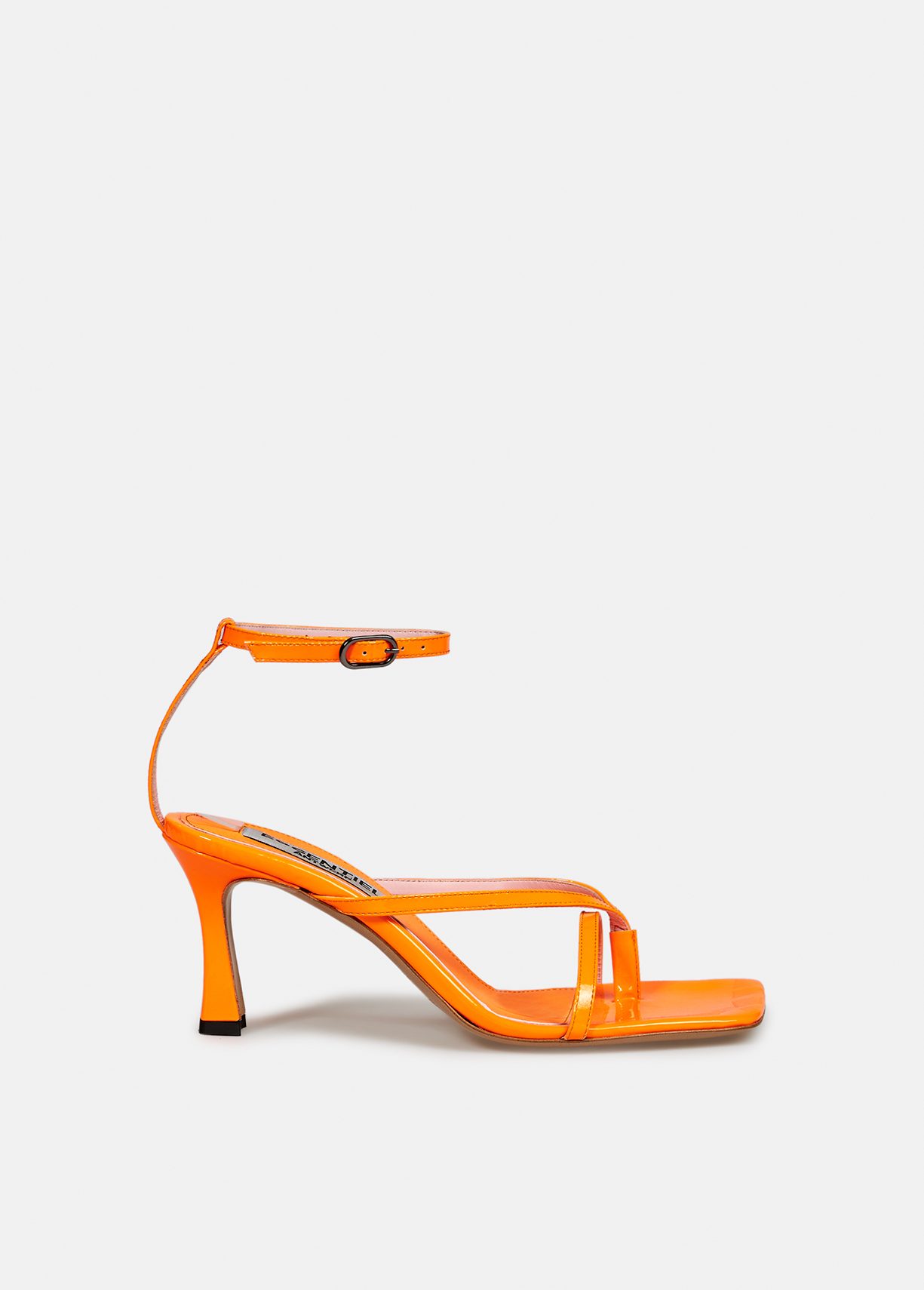 Fluo-oranje leren sandalen met bandjes - Essentiel Antwerp Nederland